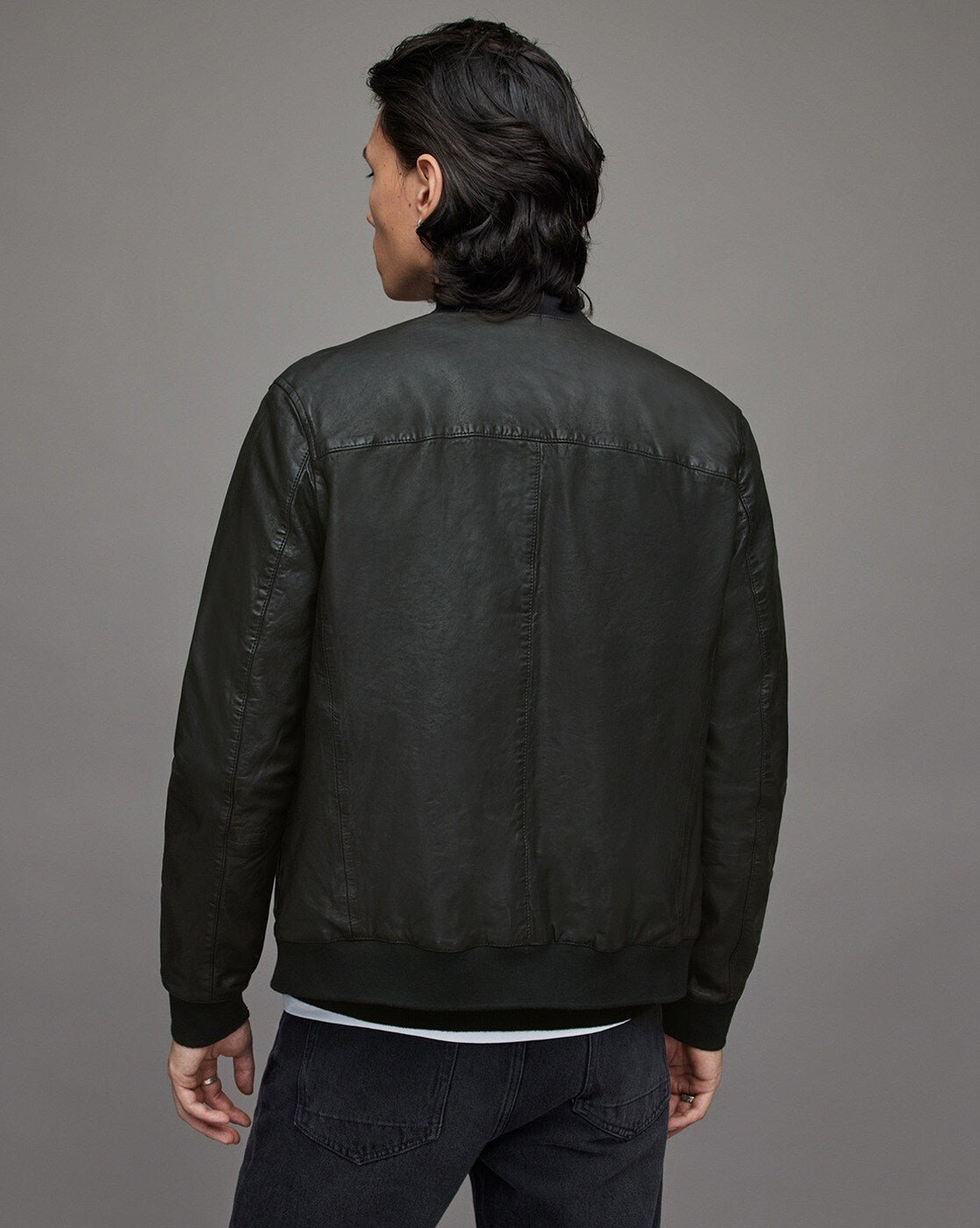 Boyton Leather Bomber Jacket Allsaints
