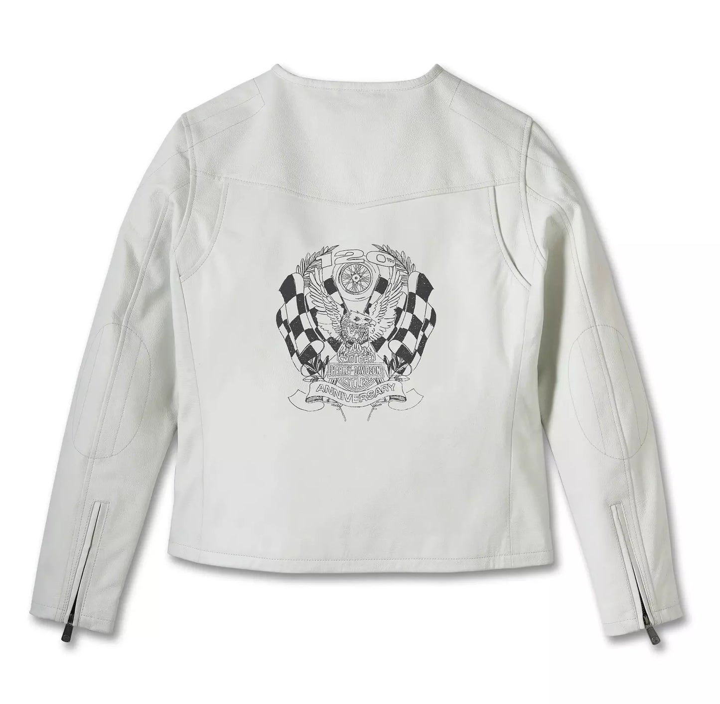 White Leather Harley Davidson Jacket