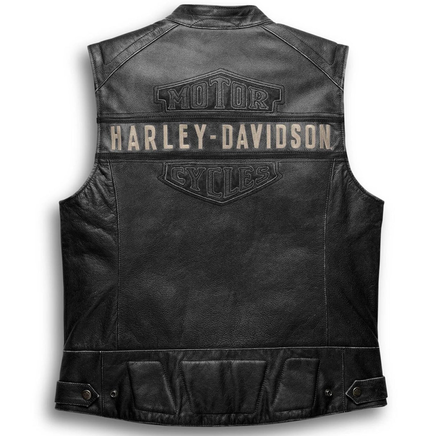 Iconic HD Men’s Passing Link Leather Biker Vest – Motorcycle Road Warrior