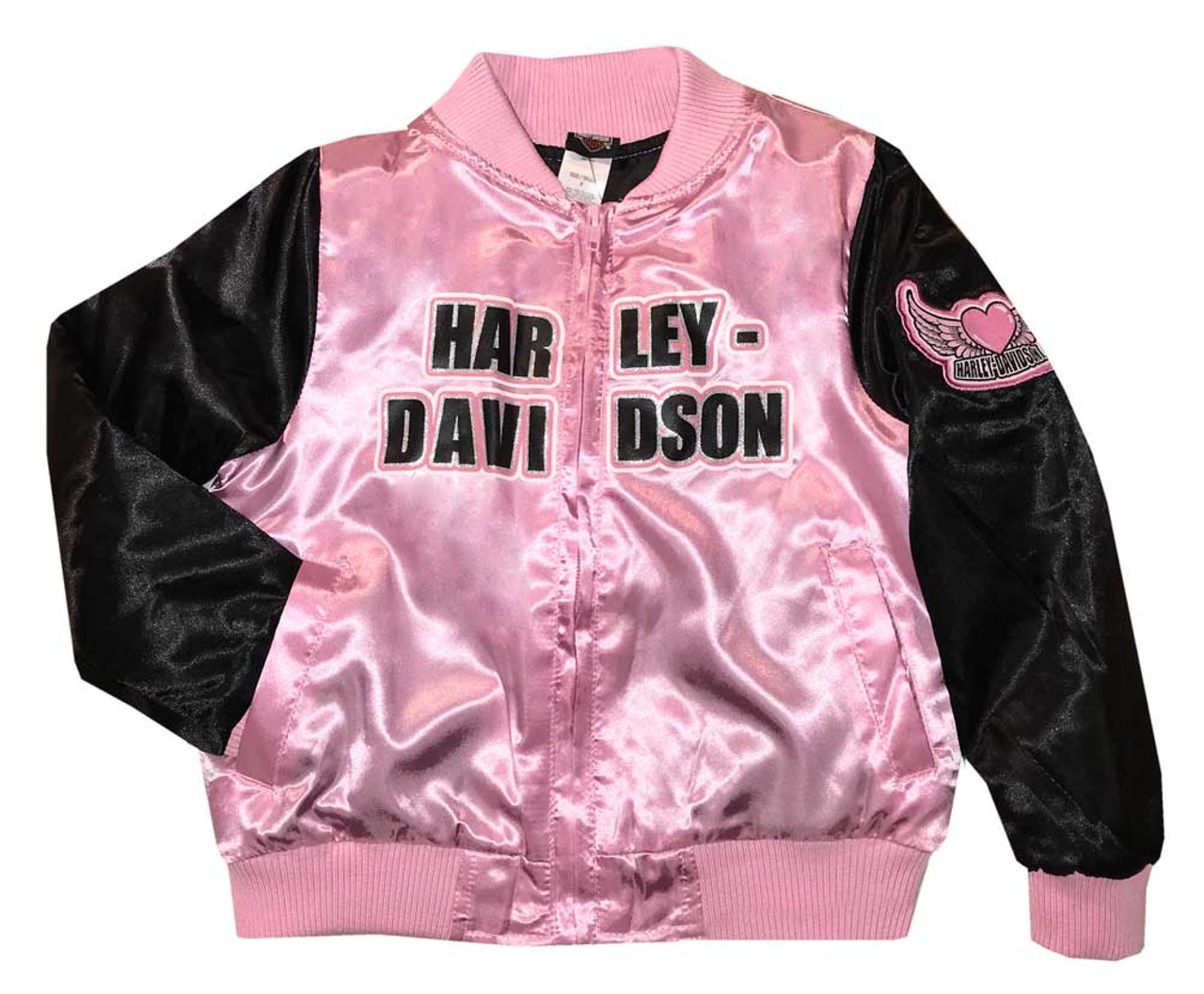 Harley-Davidson Big Girls Glitter Satin Bomber Jacket