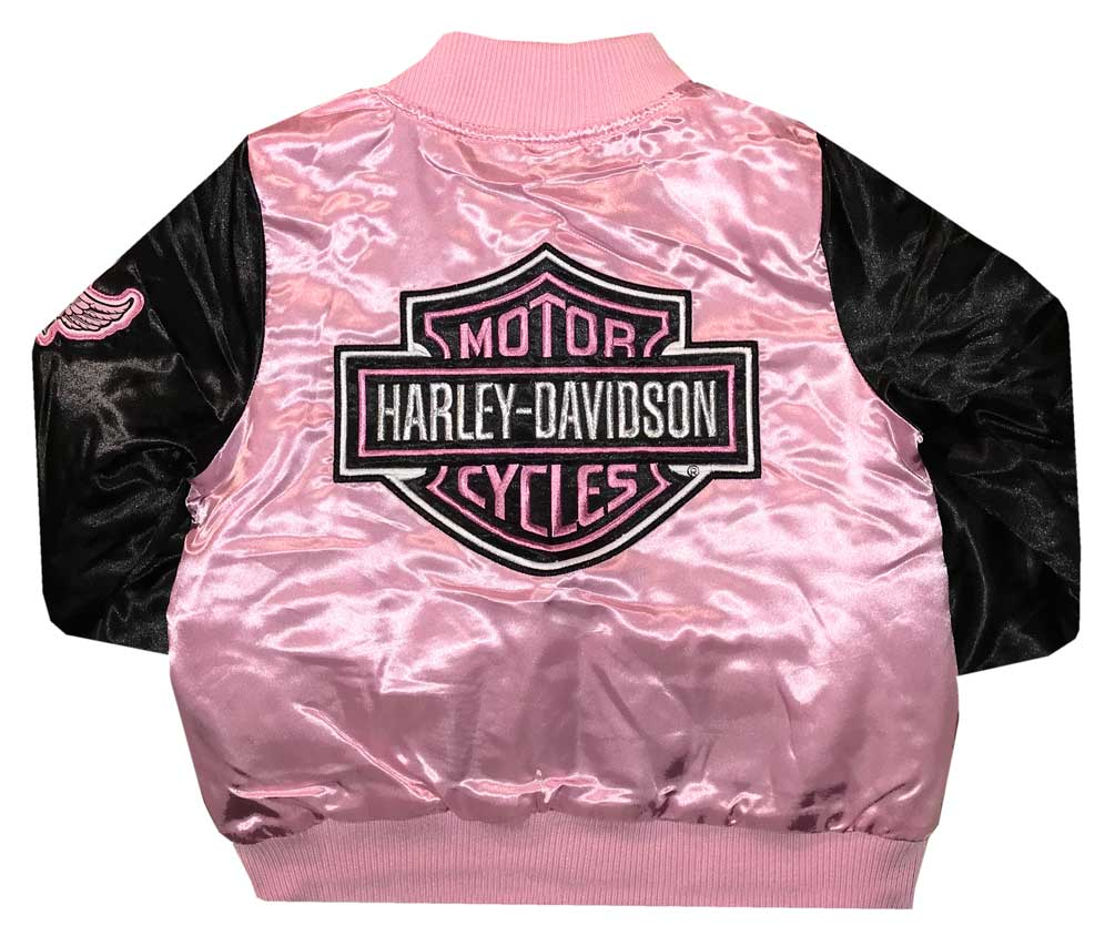 Harley-Davidson Big Girls Glitter Satin Bomber Jacket