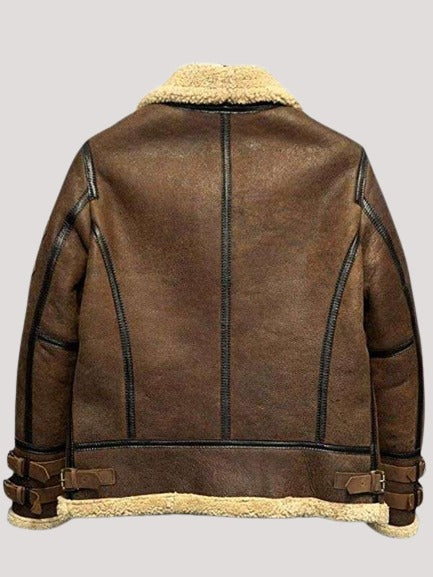 Flight Aviator Fur Shearling Leather Jacket