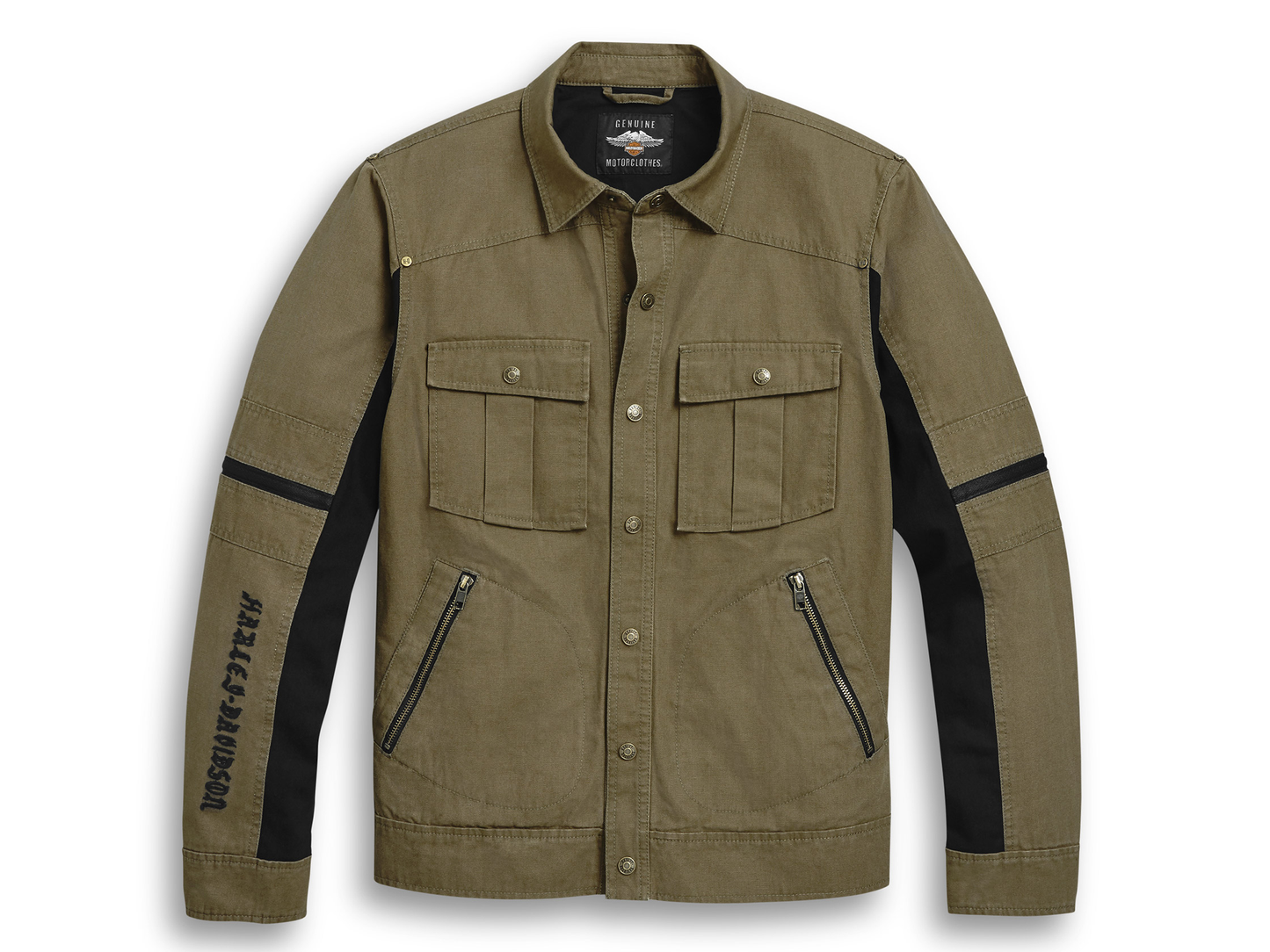 Mens Washed Canvas Harley Davidson Jacket