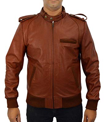 Men's Genuine Leather Drake Bomber Jacket
