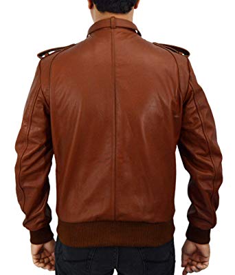 Men's Genuine Leather Drake Bomber Jacket