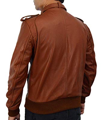 Men's Genuine Leather Drake Bomber Jacket