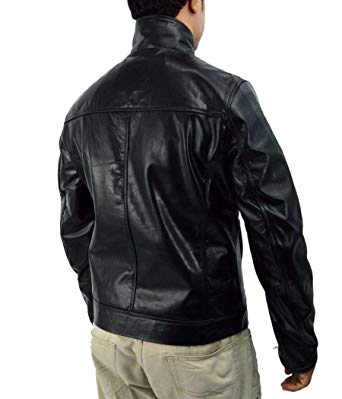 Men's Black Cafe Racer Leather Jacket