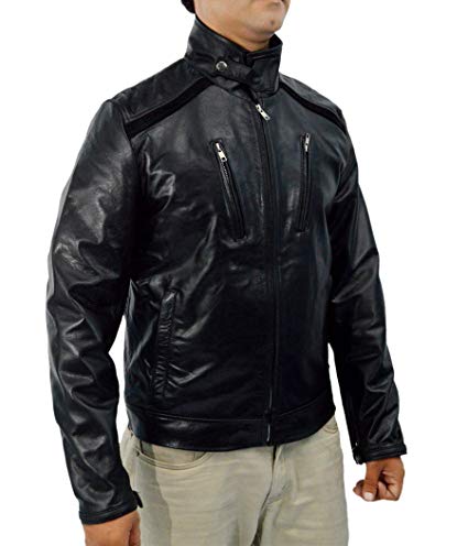 Men's Black Cafe Racer Leather Jacket