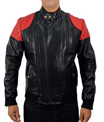 Men's Black Winter Leather Bomber Jacket