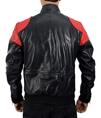 Men's Black Winter Leather Bomber Jacket