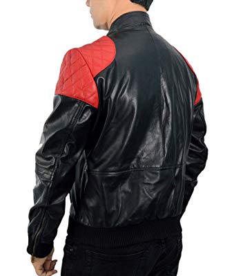 Men's Black Winter Leather Bomber Jacket