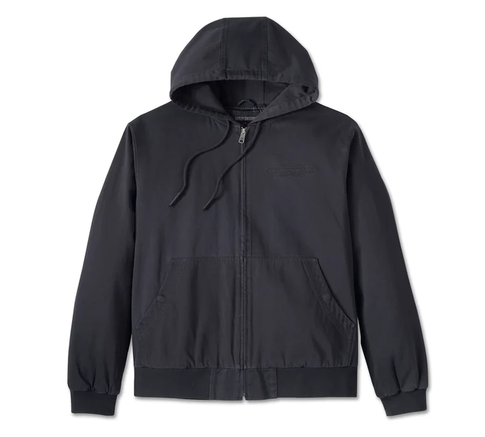Harley Black Bar & Shield Workwear Hooded Jacket