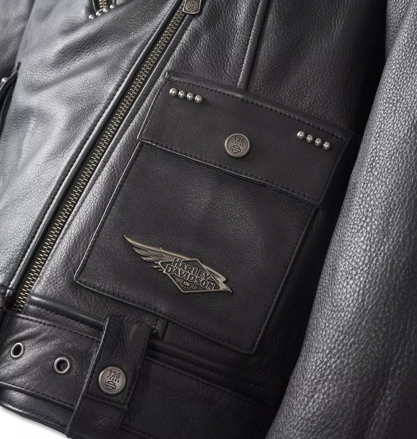 Harley-Davidson Leather Jacket 120th Anniversary Cycle Queen black