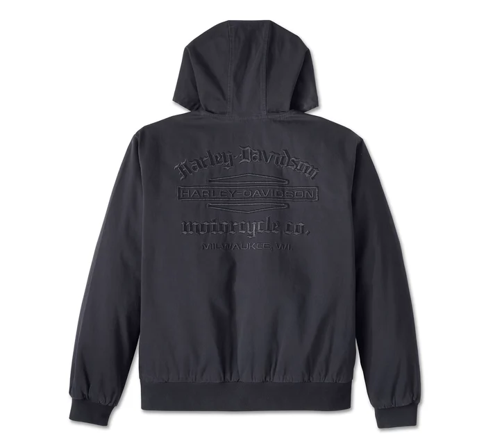 Harley Black Bar & Shield Workwear Hooded Jacket