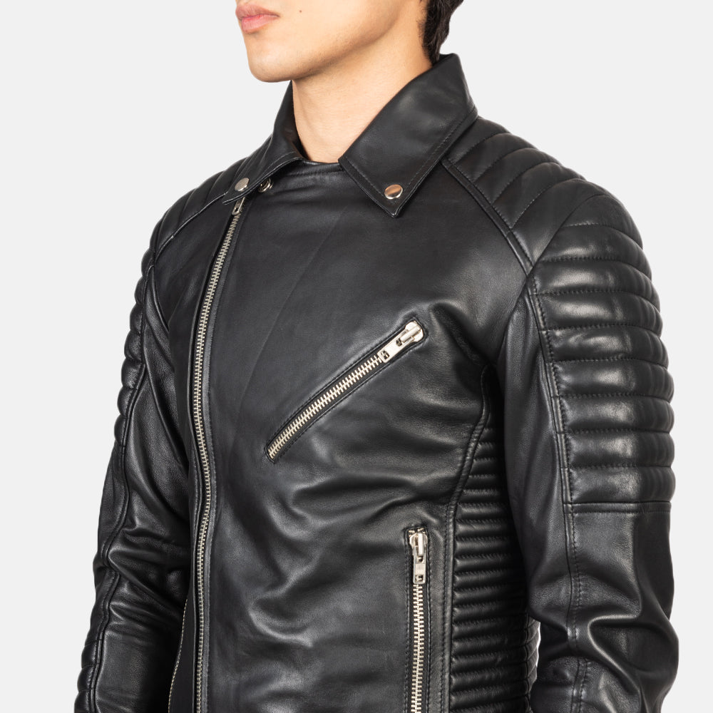 Mens Black Leather Premium Quality Jacket