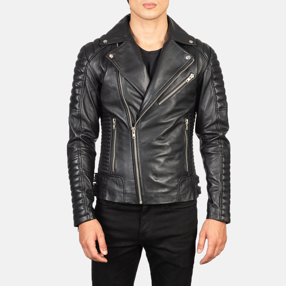 Mens Black Leather Premium Quality Jacket