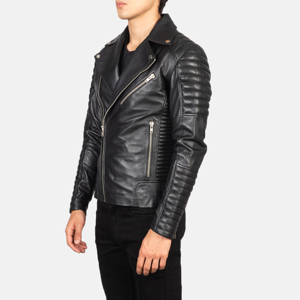 Mens Black Leather Premium Quality Jacket
