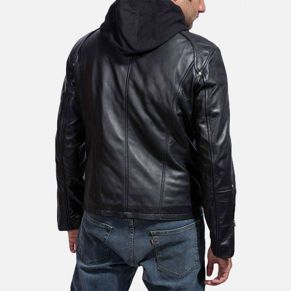 Back Street Black Leather Jacket For Men