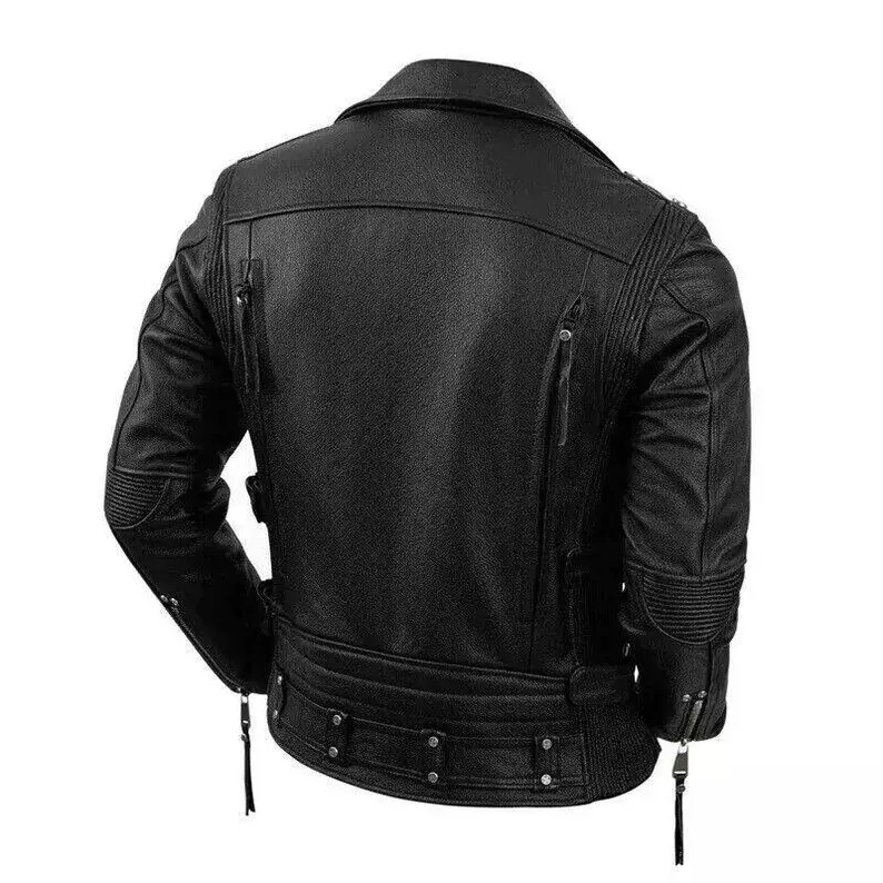 Mens Vintage Look Used Harley Davidson Motorcycle Biker Jacket