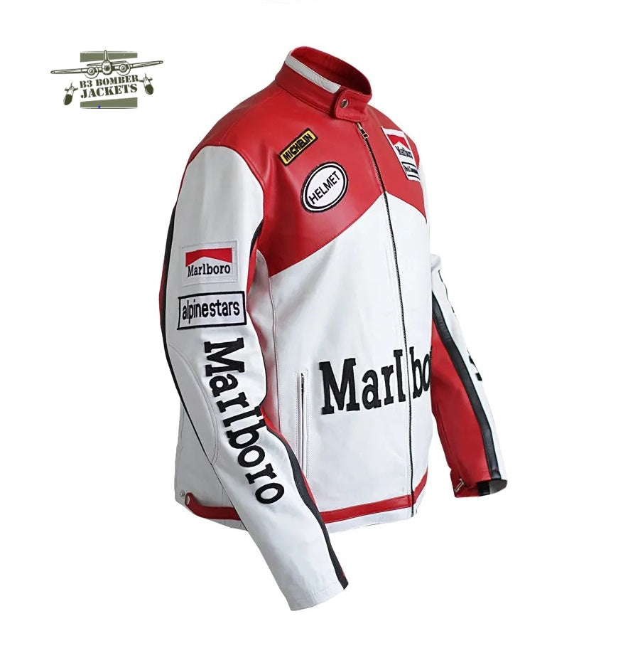 Retro Marlboro Racing Leather Jacket | Marlboro Jacket