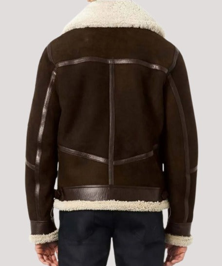 50 Cen Shearling Brown Suede Leather Jacket For Men