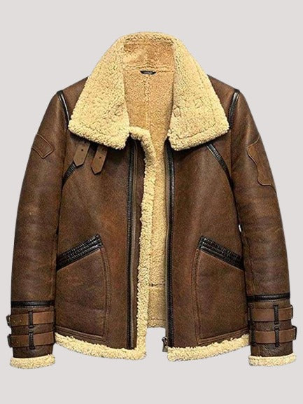 Brown Leather Shearling Jacket