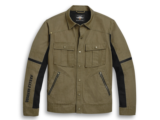 Mens Washed Canvas Harley Davidson Jacket