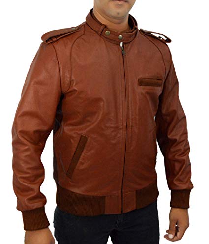 Men's Genuine Leather Drake Bomber Jacket