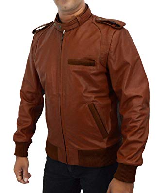 Men's Genuine Leather Drake Bomber Jacket