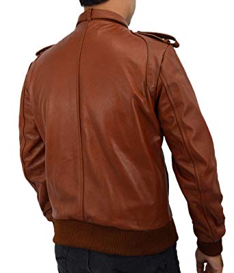 Men's Genuine Leather Drake Bomber Jacket