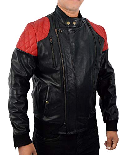 Men's Black Winter Leather Bomber Jacket