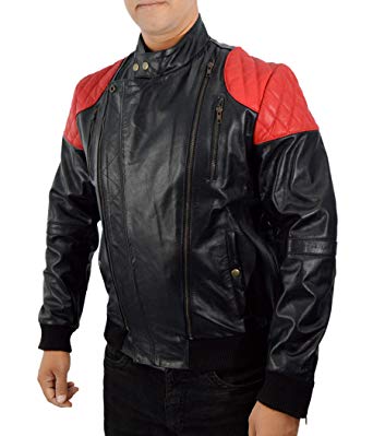 Men's Black Winter Leather Bomber Jacket