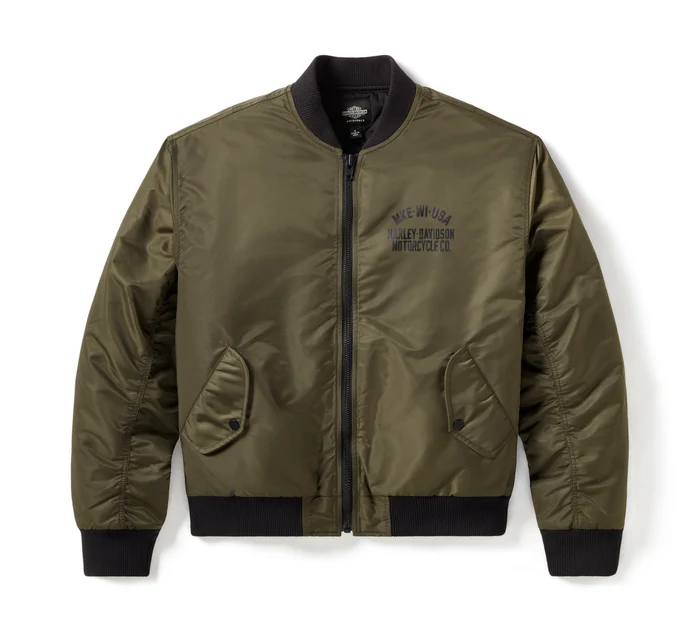 Harley Davidson Hdmc Mke Bomber Jacket - Dusky Olive