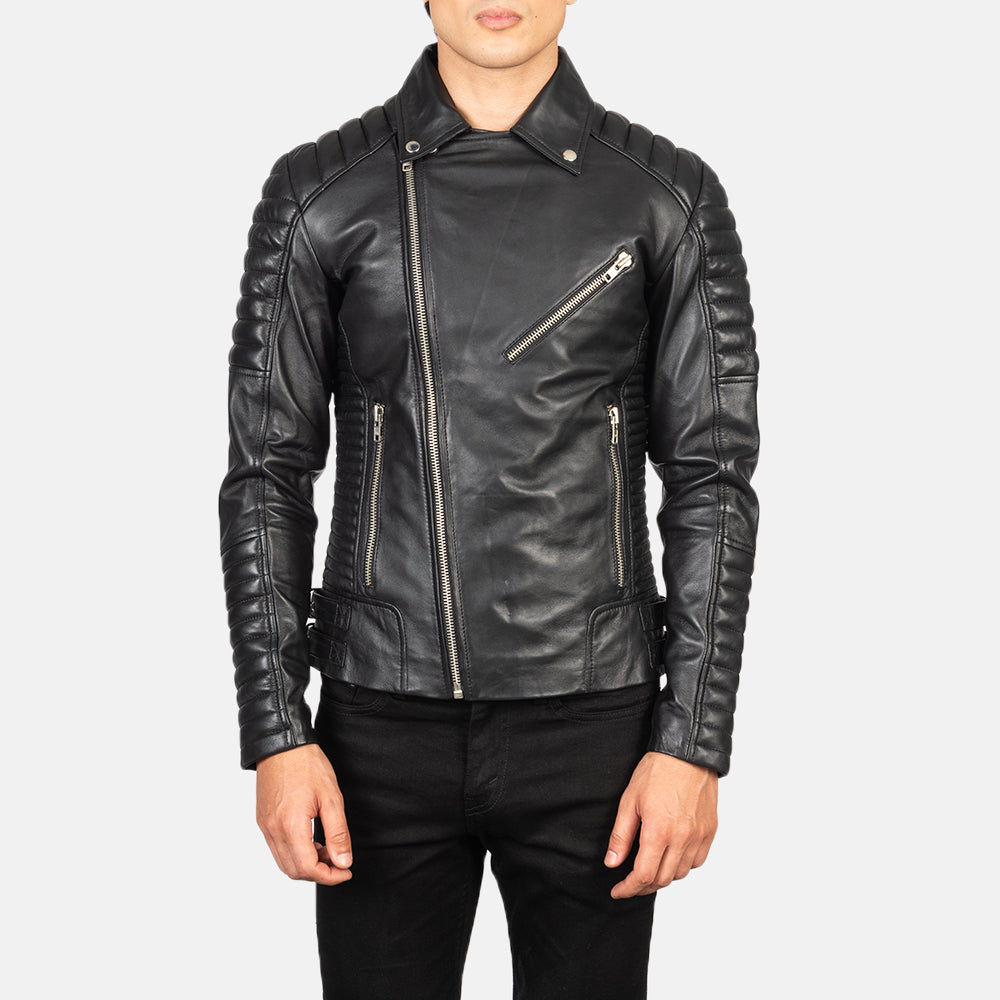 Mens Black Leather Premium Quality Jacket