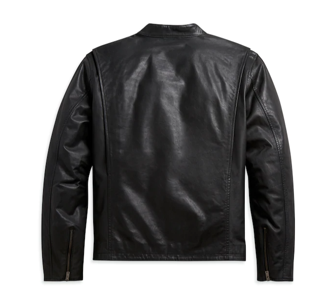 Men's Cafe Racer Leather Jacket - Slim Fit