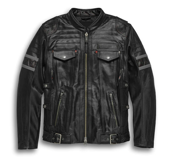 Men's H-D® Triple Vent System™ Wick Twister Leather Jacket - Tall