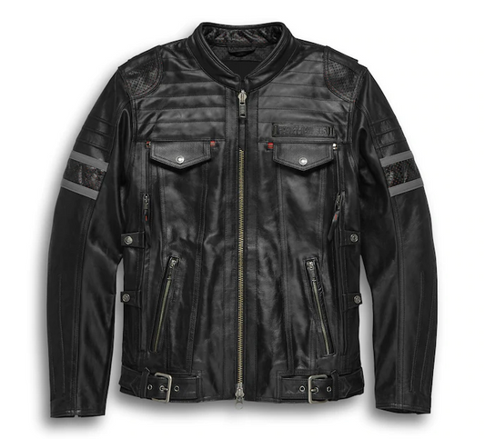 Men's H-D® Triple Vent System™ Wick Twister Leather Jacket - Tall