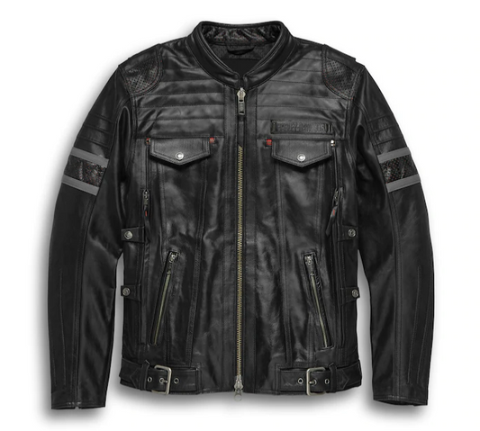 Men's H-D® Triple Vent System™ Wick Twister Leather Jacket