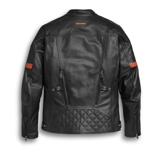 Men's Vanocker Waterproof H-D Triple Vent System Leather Jacket