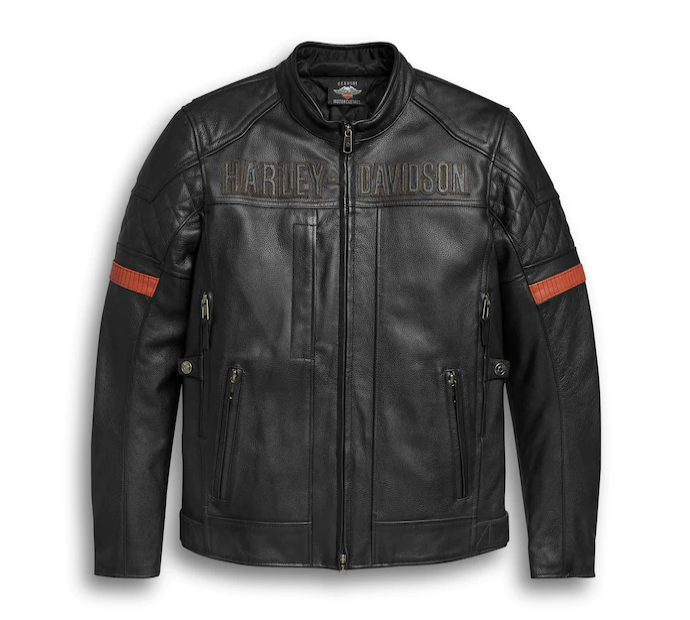 Men's Vanocker Waterproof H-D Triple Vent System Leather Jacket