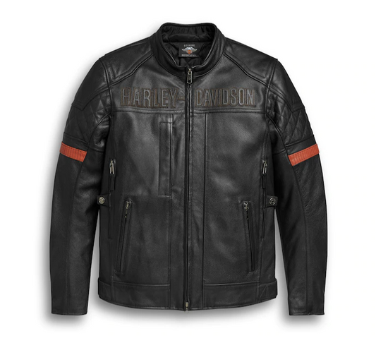 Men's Vanocker Waterproof H-D Triple Vent System Leather Jacket
