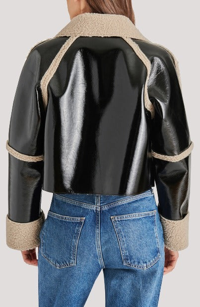 Women's Shearling Leather Crop Jacket
