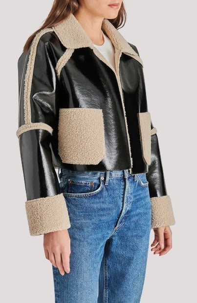 Women's Shearling Leather Crop Jacket