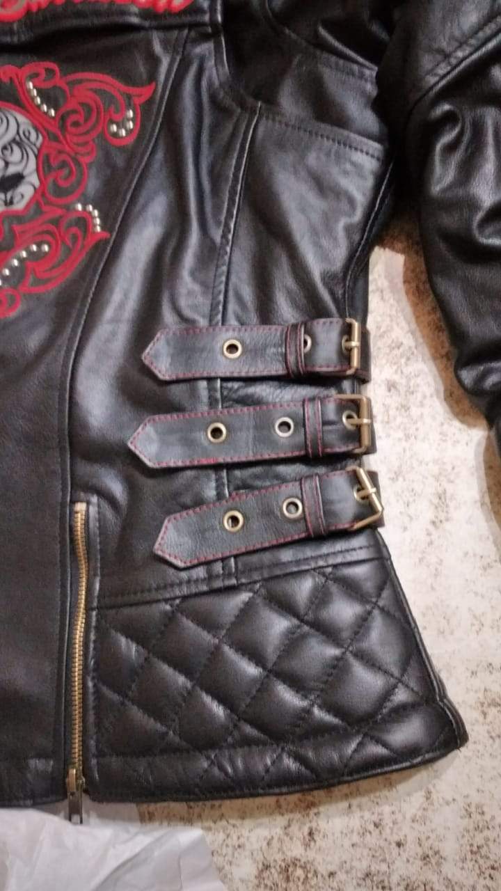 Women's Scroll Skull 3-in-1 Leather Jacket