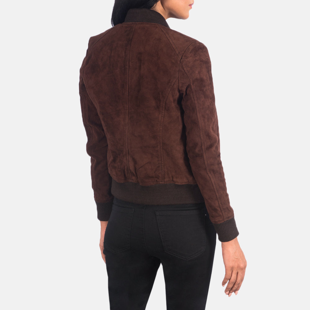 Winter Brown Suede Women Leather Jacket