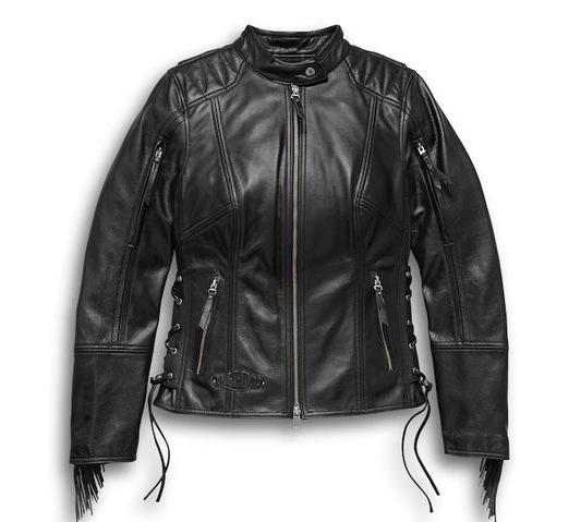 Women's Boone Fringed Leather Jacket - Tall
