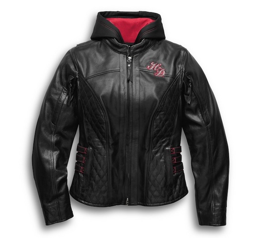 Women's Scroll Skull 3-in-1 Leather Jacket - Petite