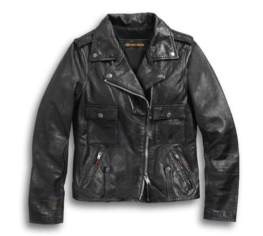 Women's Wild Distressed Leather Biker Jacket