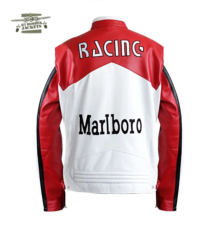 Retro Marlboro Racing Leather Jacket | Marlboro Jacket